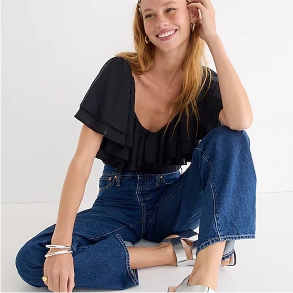 J.Crew High-rise '90s wide-leg jean in Antique Blue wash - Picture 2 of 8